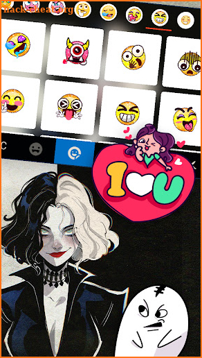 Cool Devil Girl Keyboard Background screenshot