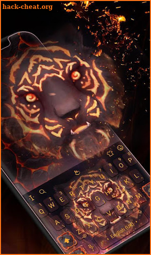 Cool Flaming Fire Tiger Keyboard Theme screenshot