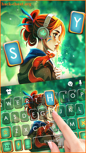Cool Girl Green Keyboard Background screenshot