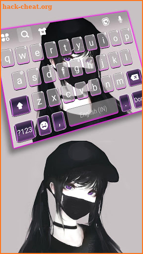 Cool Girl Mask Keyboard Background screenshot