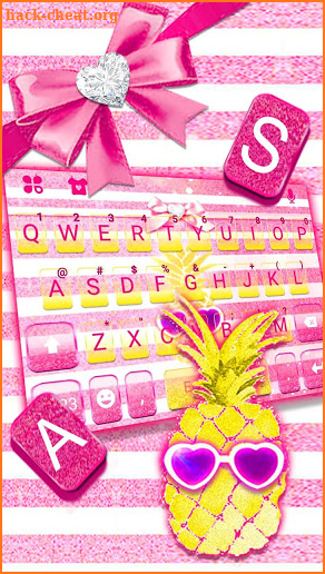Cool Girly Pineapple Keyboard Theme screenshot