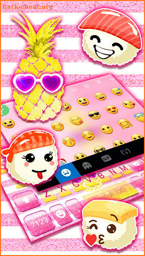 Cool Girly Pineapple Keyboard Theme screenshot