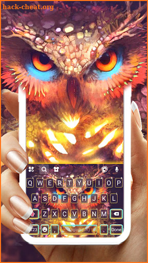 Cool Golden Owl Keyboard Background screenshot