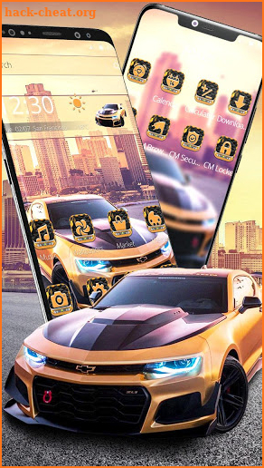 Cool Golden Sport Car Theme screenshot