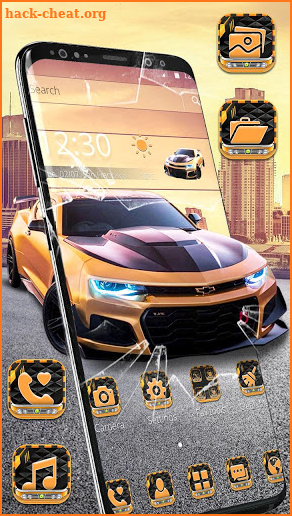 Cool Golden Sport Car Theme screenshot