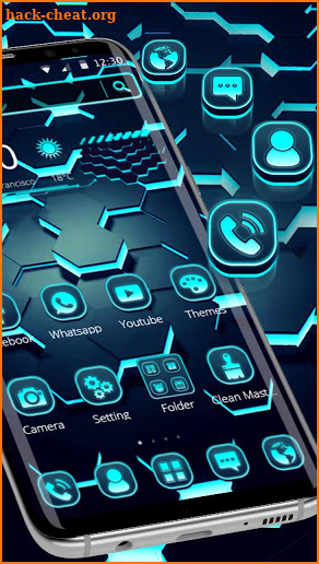 Cool Hexagon Tech Theme screenshot