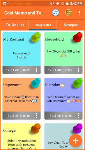 Cool Memo & To Do Tasks Colourful Reminder Notes screenshot
