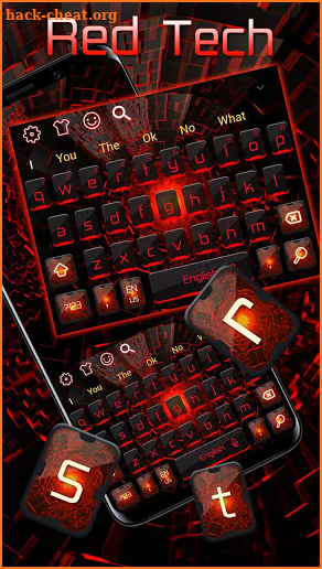 Cool Red Light Technology Keyboard Theme screenshot