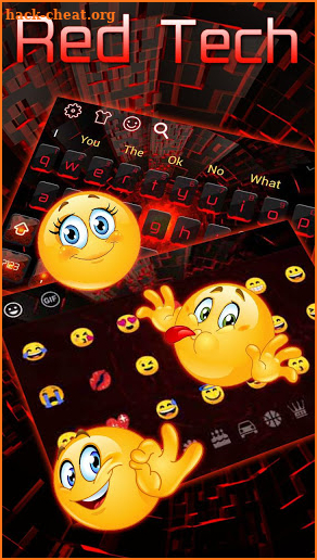 Cool Red Light Technology Keyboard Theme screenshot