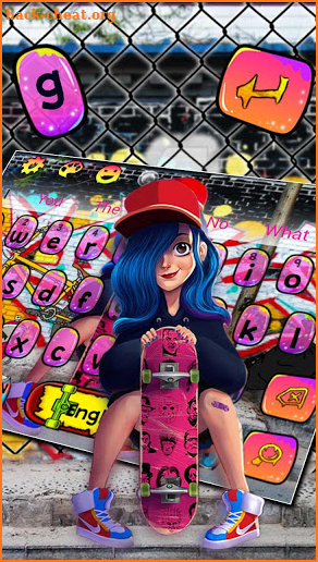 Cool Skate Girl Graffiti Keyboard Theme screenshot