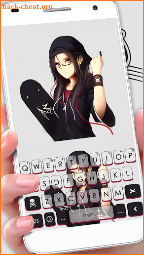 Cool Skate Girl Keyboard Theme screenshot