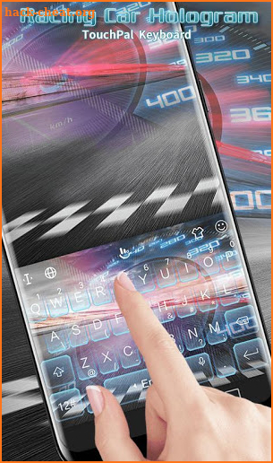 Cool Sports Racing Car Hologram Keyboard Theme screenshot