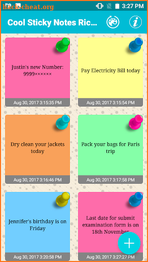Cool Sticky Notes Rich notepad Text Reminder Chits screenshot