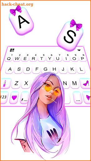 Cool Stylish Girl Keyboard Background screenshot