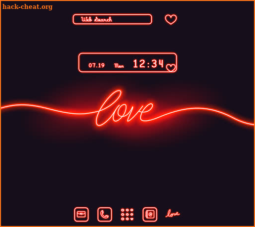 Cool Wallpaper Neon Love Theme screenshot