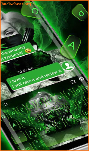 Cool Weed Gun Keyboard Theme screenshot