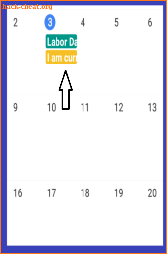 Coordinates to Calendar screenshot