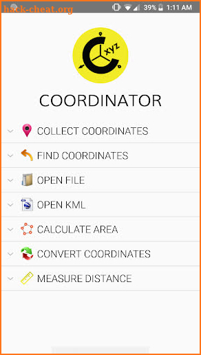 Coordinator-Collect Coordinate screenshot