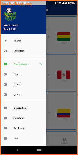 Copa America 2019 App Live Results screenshot