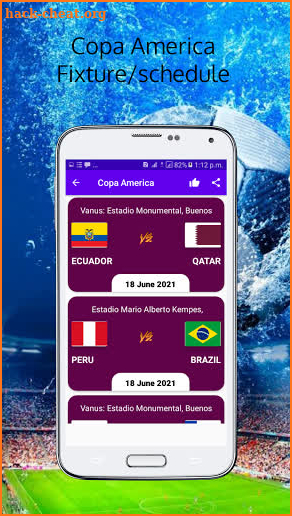 Copa america 2021 Schedule Team group screenshot