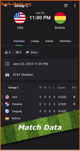 Copa America 2024 Schedule screenshot