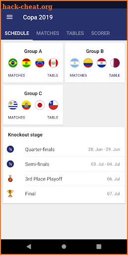 Copa America App 2019 Soccer Scores screenshot