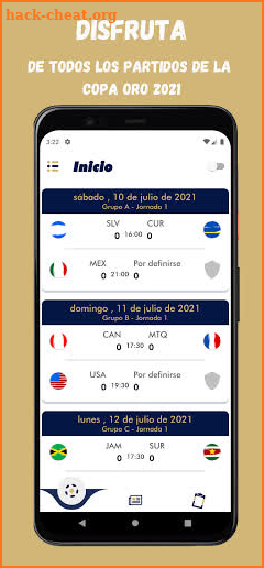 Copa Oro  2021 - Resultados en vivo screenshot