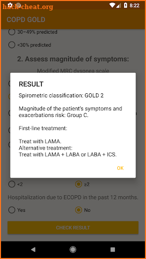 COPD GOLD 2017 screenshot
