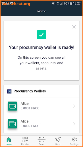 Coproc Wallet screenshot