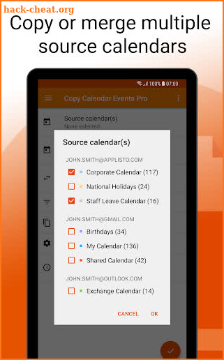 Copy Calendar Events Pro screenshot