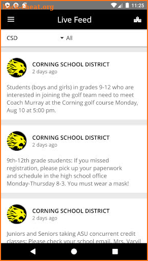 Corning School District screenshot