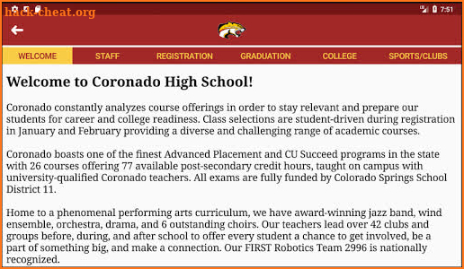 Coronado Course Catalog screenshot