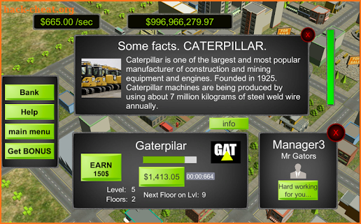 Corporation Magnate. Cash flow simulator screenshot