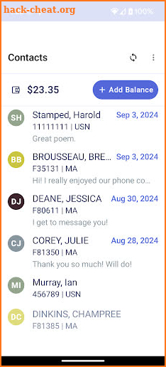 CorrLinks Text Chat screenshot