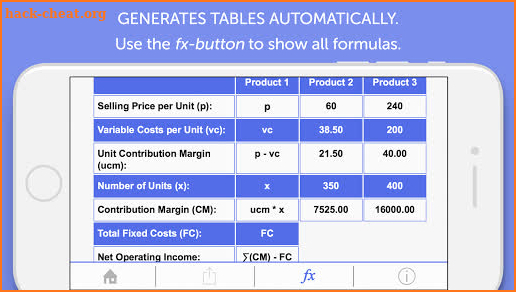 Cost Accounting Calculator screenshot