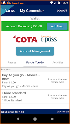COTA Mobile App screenshot