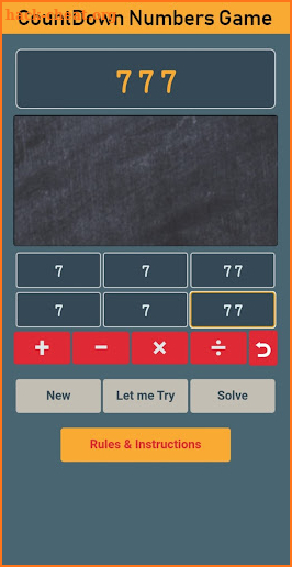 Countdown Numbers Game screenshot