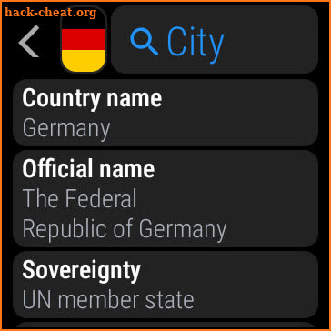 Country and City screenshot
