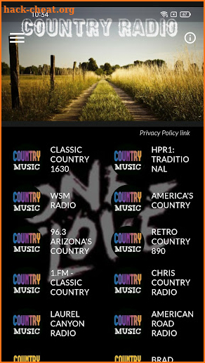 Country music radio screenshot