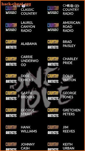 Country music radio screenshot