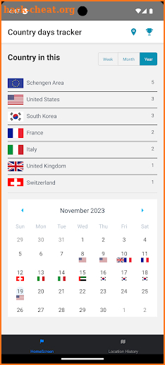 Country Tracker screenshot