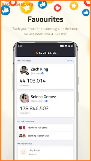 Counts.Live - Live Social Stats Tracker screenshot