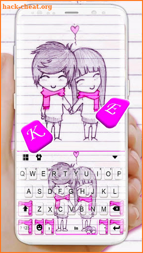 Couple Cute Love Keyboard Theme screenshot
