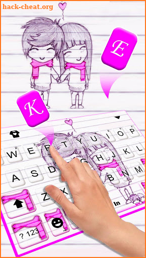 Couple Cute Love Keyboard Theme screenshot
