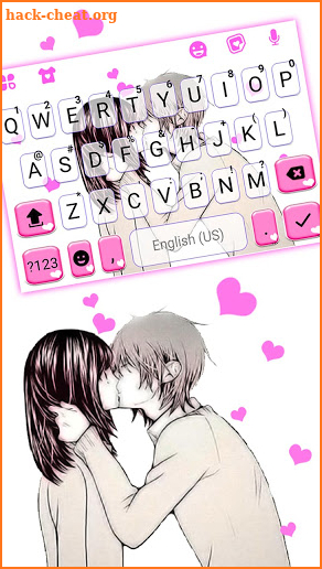 Couple Kiss Love Keyboard Background screenshot