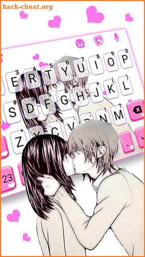 Couple Kiss Love Keyboard Background screenshot