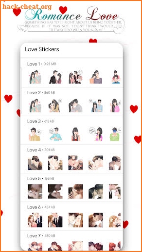 Couple Love Romance Sticker Packs : WAStickerApps screenshot