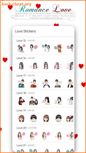 Couple Love Romance Sticker Packs : WAStickerApps screenshot