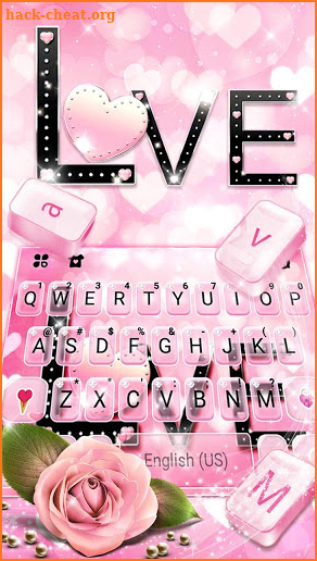 Couple Love Roses Keyboard Theme screenshot