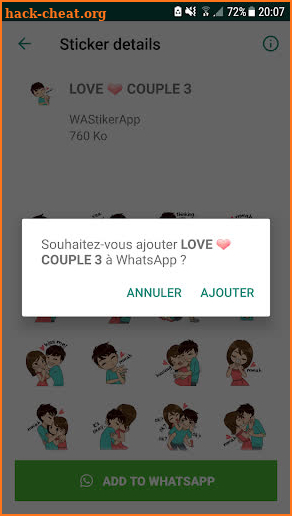 Couple Story Stickers Packs - WAStickerApps screenshot